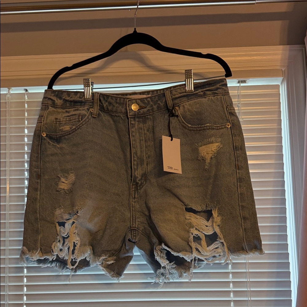 Distressed Denim Shorts